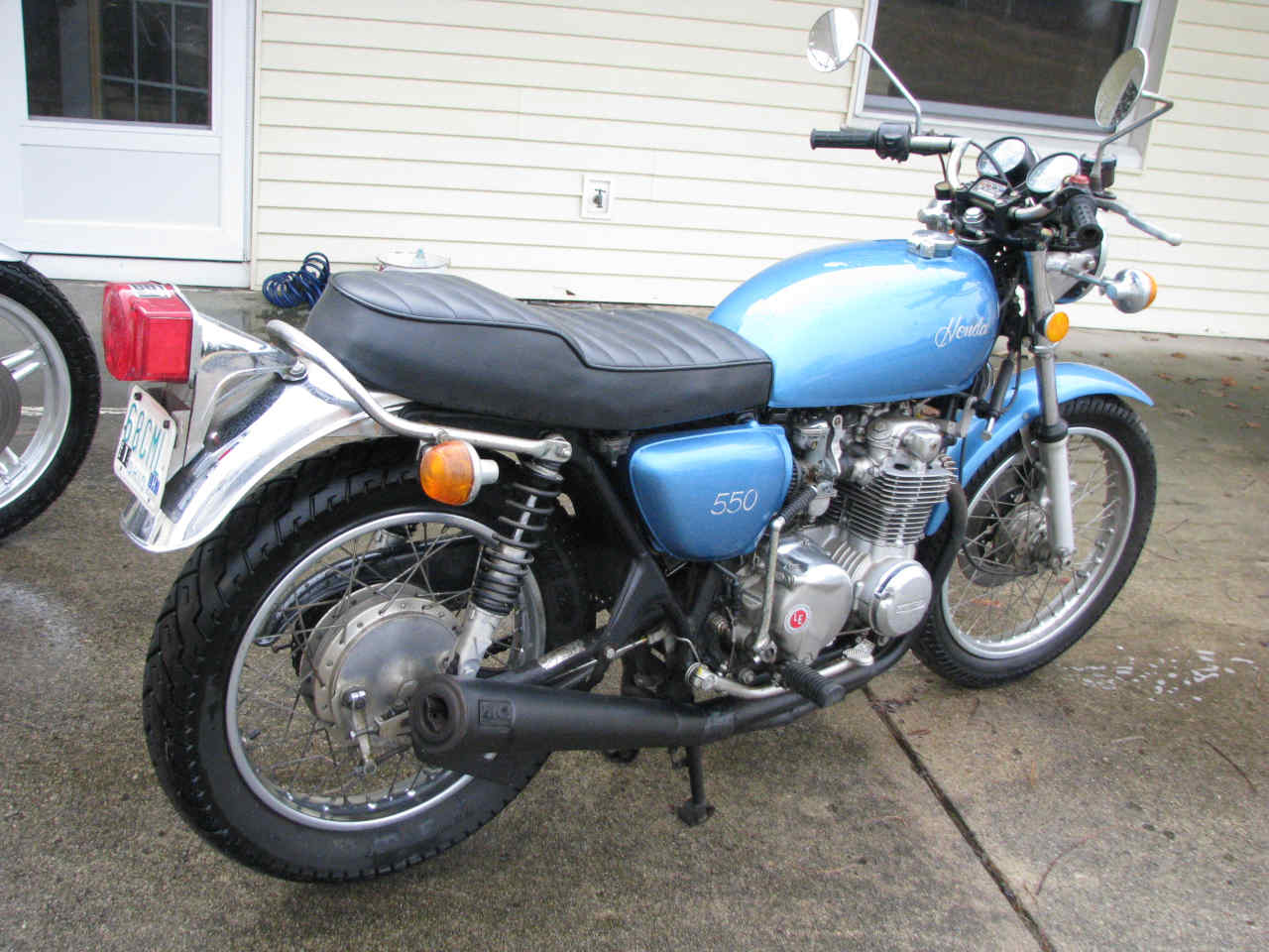The 1974 CB550 back in road worthy condition.